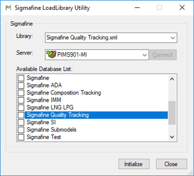 Figure 1682: LoadLibrary Utility's interface and database selection