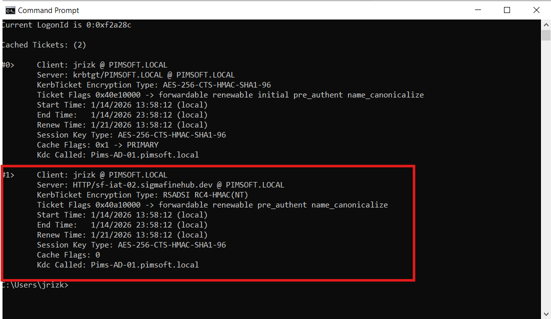 Kerberos ticket for HTTP service