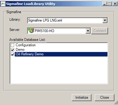 Figure 1274: LoadLibrary Utility's interface and database selection