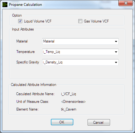 Figure 1283: Propane Calculation window