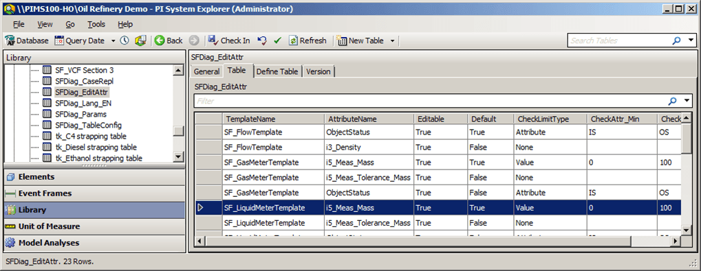 Figure 1107: SFDiag_EditAttr table