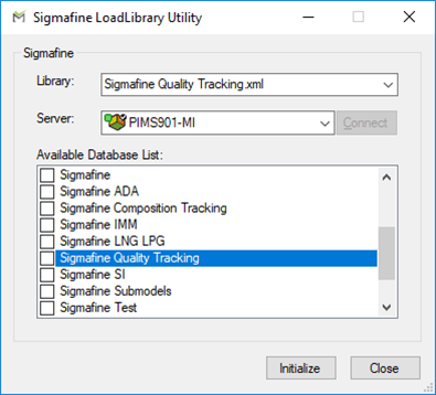 Figure 1241: LoadLibrary Utility's interface and database selection