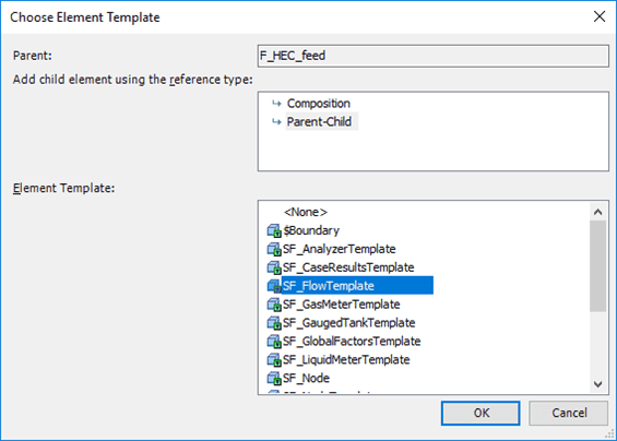 Figure 160: Choose Element Template window