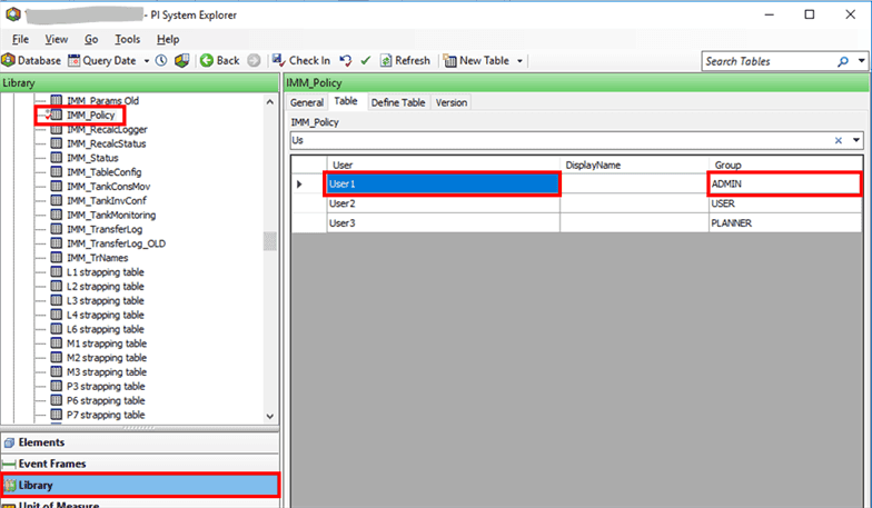 Figure 1558: System Explorer - IMM_Policy table