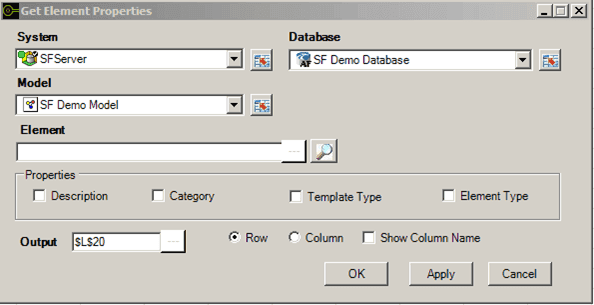 Figure 708: Get Element Properties window