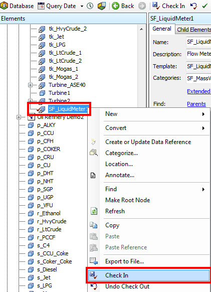 Figure 158: AF Browser - check new Element into database