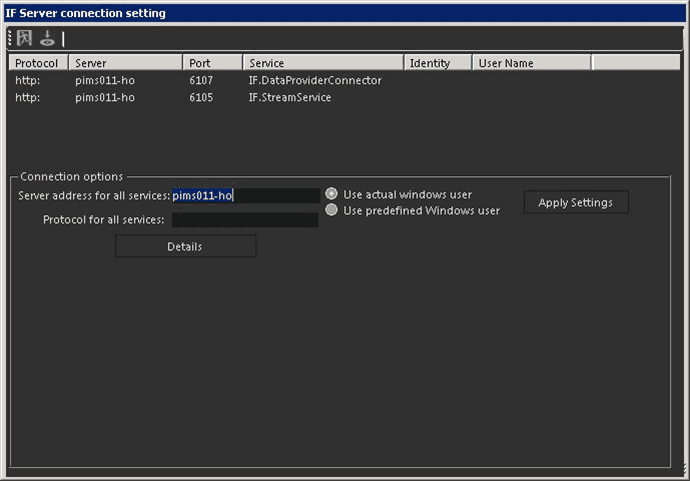 Figure 1465: IF Server connection setting window