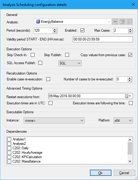 Figure 1035: Analysis Scheduling Configuration Details window