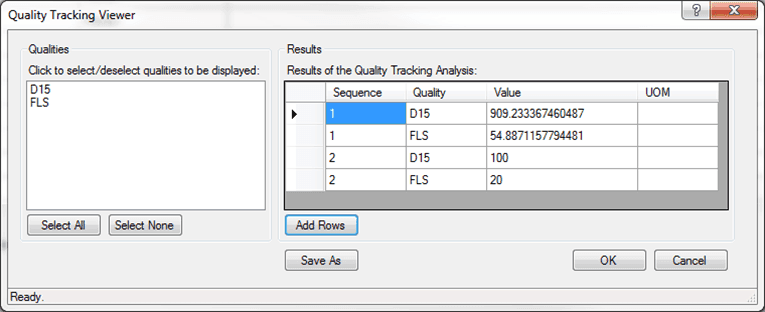 Figure 1377: Edited rows added to Result table in main window