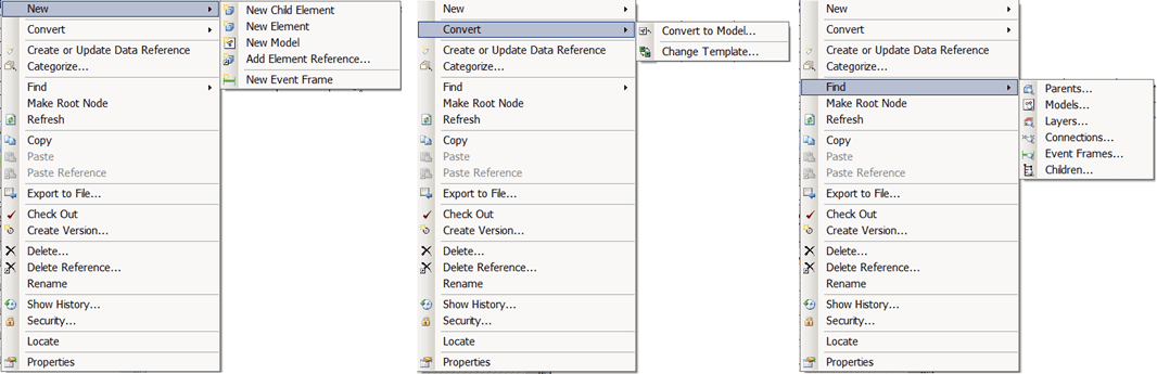 Figure 751: Element right-click menu