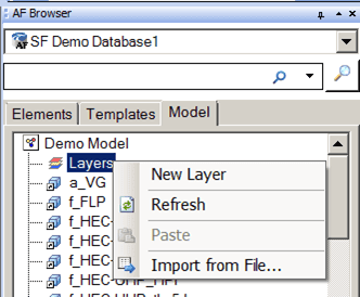 Figure 755: Model tab - Layers menu options