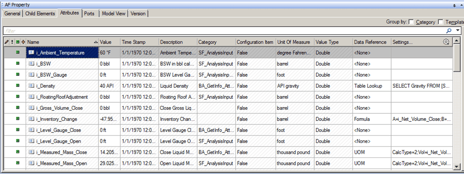 Figure 766: AF Property - Element Properties - Attributes tab