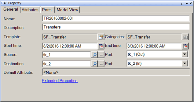 Figure 772: AF Property - Transfer Properties - General tab