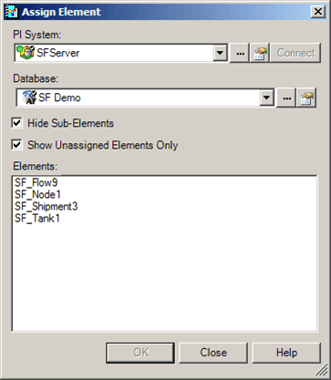 Figure 921: Assign Element window