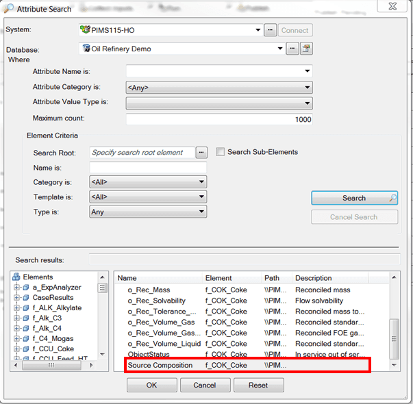 Figure 628: Attribute Search window