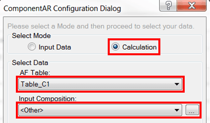 Figure 627: ComponentAR Configuration Dialog window