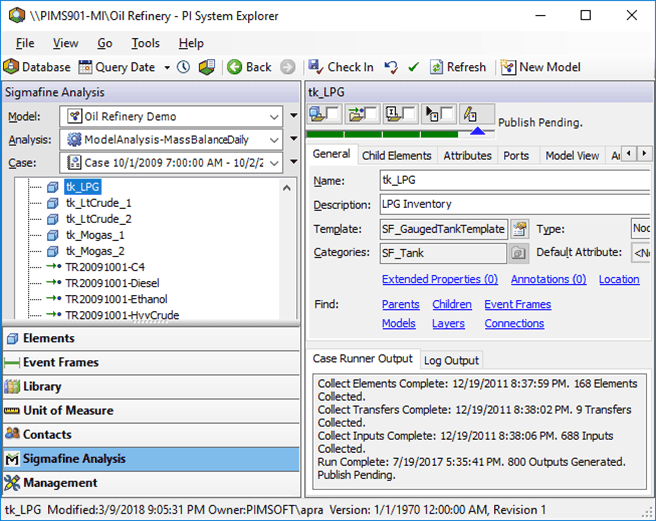 Figure 109: System Explorer, Sigmafine Analysis - case-specific elements