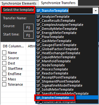 Figure 1438: Setting how to behave on AF Data Base - Synchronize Transfers tab