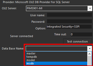 Figure 1394: Configure OLE - select Database