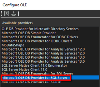 Figure 1391: Configure OLE window