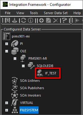 Figure 1404: Configurator - Configured Data Server pane, select OLE Data Server source