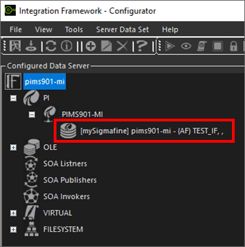 Figure 1403: Integration Framework - Configurator with the selected PI Server Data Set displayed
