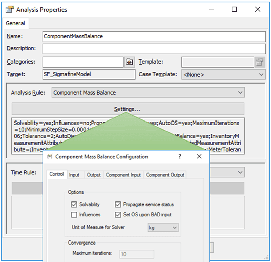 Figure 277: Component Mass Balance Configuration window