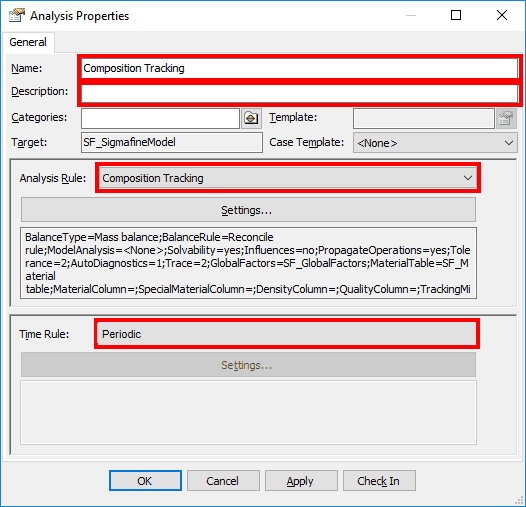 Figure 303: Analysis Properties window