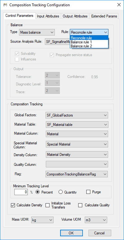 Figure 304: Composition Tracking Configuration window