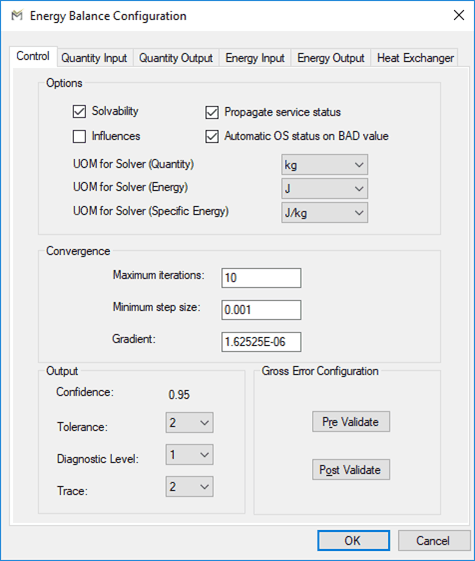 Figure 338: Energy Balance Configuration window