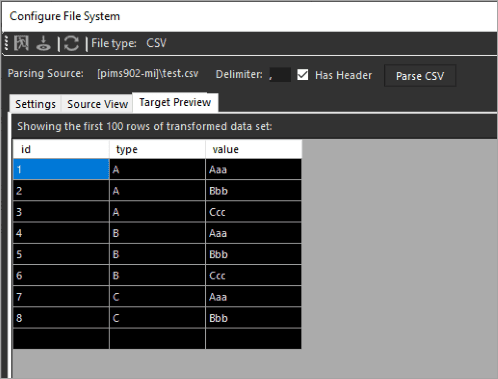 Figure 1418: Target Preview example of final dataset