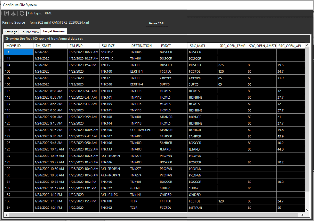 Figure 1425: Target Preview example of final dataset