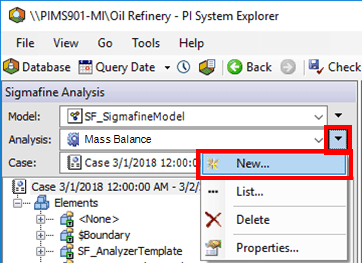 Figure 362: System Explorer - Sigmafine Analysis Model - select New analysis