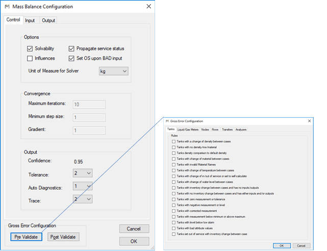 Figure 365: Mass Balance Configuration window