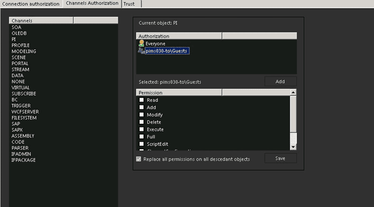 Figure 1484: Channels Authorization - Permissions