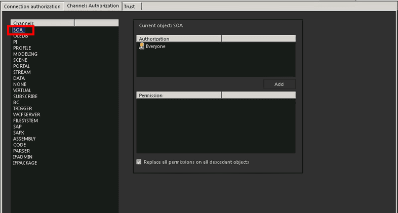 Figure 1481: Explorer - Channels Authorization tab