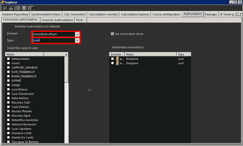 Figure 1478: Explorer - Authorization tab