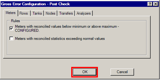 Figure 417: Gross Error Configuration - Post Check