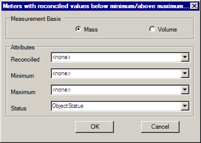 Figure 416: Meters with reconciled values below minimum/above maximum