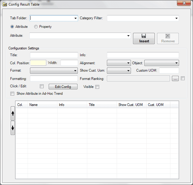 Figure 1098: Config Result Table window