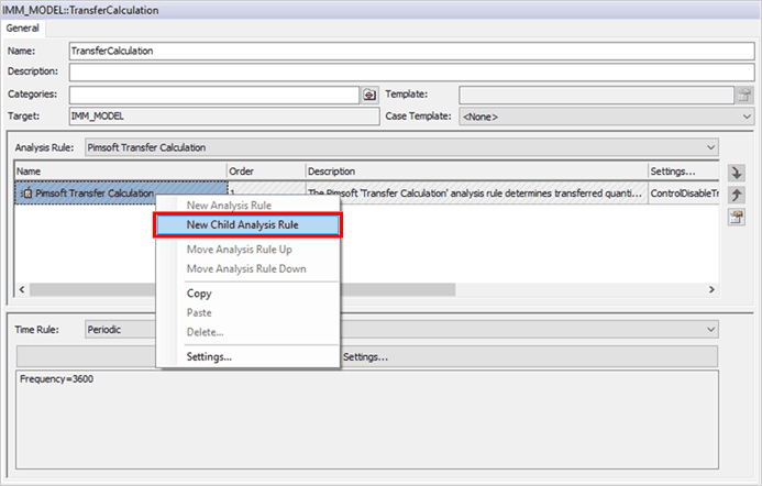 Figure 1704: Analysis Rule - select New Child Analysis Rule
