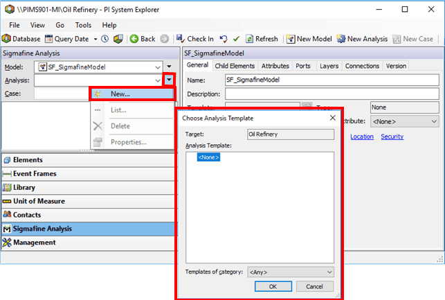 Figure 213: Choose Analysis Template window