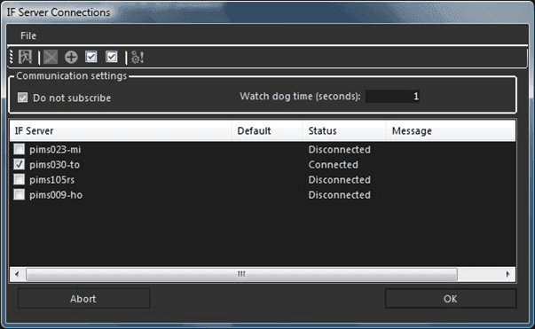 Figure 1485: IF Server Connections window