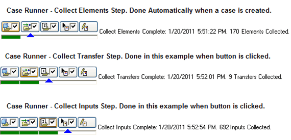 Figure 288: Case Runner - Collect Elements, Collect Transfers and Collect Inputs