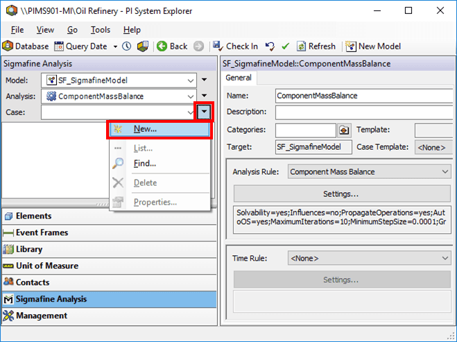 Figure 284: System Explorer - select New case