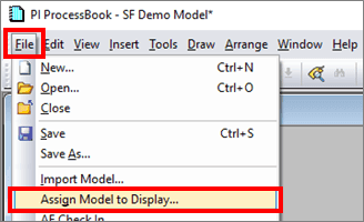 Figure 149: ProcessBook - File, Assign Model to Display