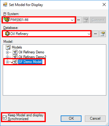 Figure 150: ProcessBook - Set Model for Display window