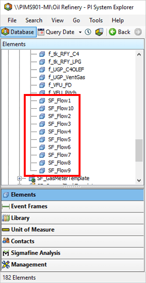 Figure 125: Elements tree view showing newly checked in elements