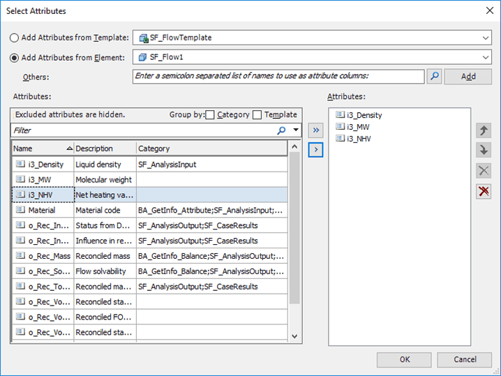 Figure 118: Select Attributes window