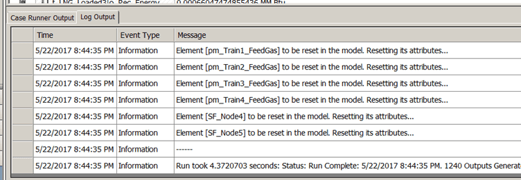 Figure 352: Analysis Log Output tab